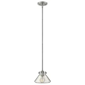 Elstead Congress 1 Light Dome Ceiling Pendant Chrome Clear Glass, E27