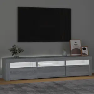 Berkfield TV Cabinet with LED Lights Grey Sonoma 180x35x40 cm