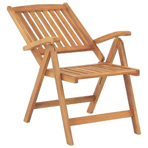 Set of 2 Garden Chairs with Cushions JAVA Acacia Wood Blue