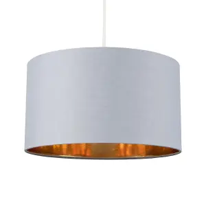 ValueLights Reni Grey and Gold Large Ceiling Pendant Light Shade