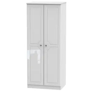 Windsor 2 Door Wardrobe in White Gloss (Ready Assembled)