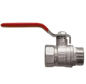 Invena 1/2 Inch Inline Water Ball Valve Quarter Turn Steel Handle DN15 Female x Male Thread