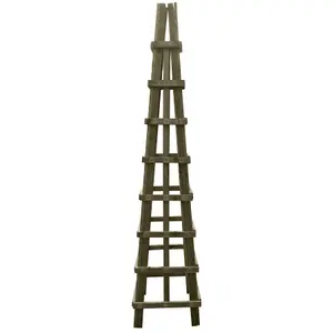 Large Wooden Garden Obelisk Pyramid Plant Support Climbing Frame Trellis (H.1828 x W.390 x L.350)