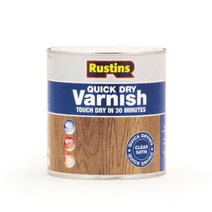 Rustins Quick Dry Varnish Satin - Clear 1ltr