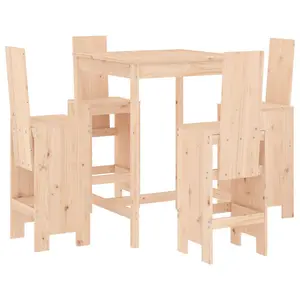 Avionne Brayden Studio Bar Set with Wood Frame and Solid Wood Outer Material Brown