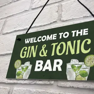 Gin And Tonic Bar Home Bar Man Cave Kitchen Sign Gift For Her Gin Gift