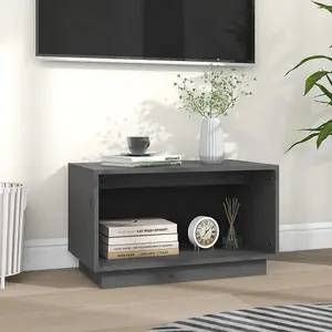 Berkfield TV Cabinet Grey 60x35x35 cm Solid Wood Pine