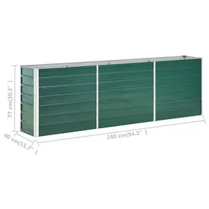 Berkfield Garden Raised Bed Galvanised Steel 240x40x77 cm Green