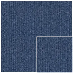 Carpet Tiles Heavy Duty 20pcs 5SQM in Blue Commercial Office Home Shop Retail Flooring