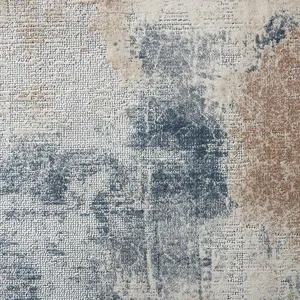 Beige Grey Rug, 10mm Thick Luxurious Modern Rug, Abstract Stain-Resistant Rug for Bedroom, & Dining Room-160cm X 221cm