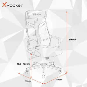 X-Rocker Helix PC Office Gaming Chair, Ergonomic Computer Desk Chair, Mesh Gaming Chair, Head Rest & Lumbar Support - BLACK