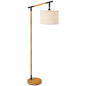 HOMCOM Floor Lamp with 350 Degree View Rotating Lampshade, LED Bulb Included, Brown