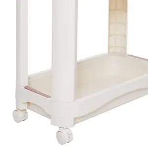 2-Tier Playroom Storage Cart Plastic Cart, White