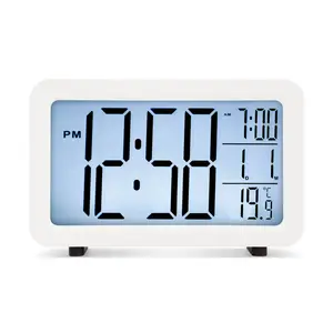 Digitally Quartz Movement / Crystal Alarm Tabletop Clock White