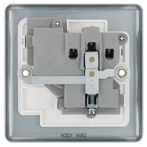 BG Metal Clad 13A Single Switched Socket, Scratch Resistant Steel