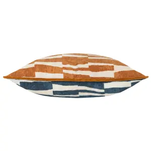 Hoem Piper Abstract 100% Cotton Piped Feather Filled Cushion