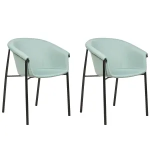 Set of 2 Dining Chairs AMES Mint Green