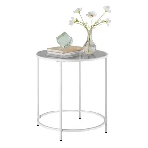 Deckland Side Table Pearl White / Slate Grey