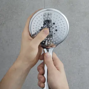 GoodHome Cavally Chrome effect 3-spray pattern Shower head