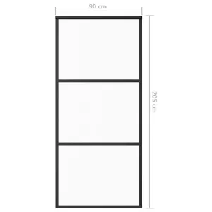 Berkfield Sliding Door ESG Glass and Aluminium 90x205 cm Black