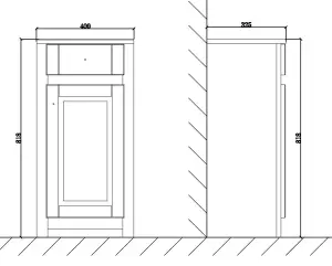 Keenware Kensington Grey 400mm Traditional Vanity Side Cupboard