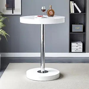 Furniture In Fashion Havana White High Gloss Bar Table With 2 Ripple Bordeaux Stools