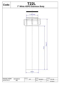 McAlpine T22L 1" Extension Piece