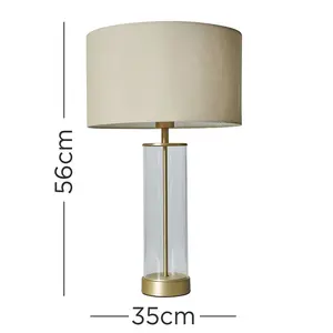 Glass Table Lamp Beige