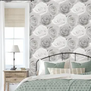 World of Wallpaper Melany Rose Wallpaper Grey (AF0014-BUR)