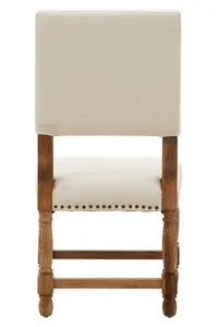 Modern Oak Burn Whitewash Linen Dining Chair, Sturdy Modern Dining Chair For Kitchen, Rustic Modern Chair