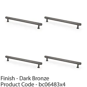 4 PACK - Industrial Hex T Bar Pull Handle - Dark Bronze 224mm Centres Kitchen Cabinet