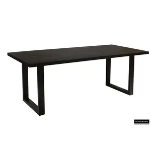 Rectangular Dining Table Mango Black / 76 H x 180 L x 90 W cm