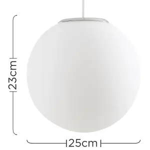 ValueLights Metropolis Modern Large White Glass Globe Ceiling Pendant Light Shade