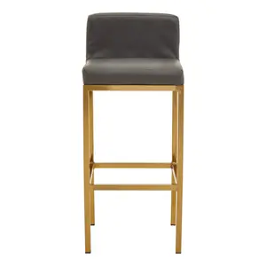 Madeline Upholstered Counter Stool with Metal Frame Gold / Grey