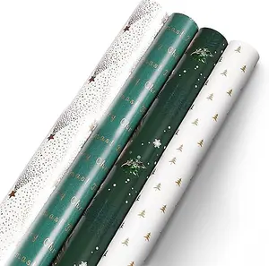 Kraft & Co 4 Pack 69cm x 8M of Gift Christmas Wrapping Paper