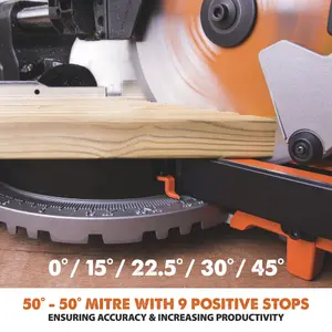 Evolution 2000W 240V 255mm Corded Sliding mitre saw R255SMS