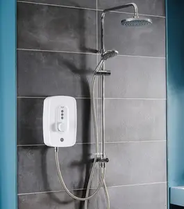 Triton Danzi DuElec White 9.5kW Electric Shower Diverter to Overhead and Handset