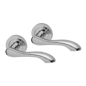 Intelligent Hardware - Internal Door Handle - Pair - Lever on Round Rose - Regent - Polished Chrome