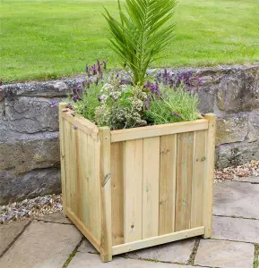 Zest Set of 3 Holywell Wooden Square Garden Planters Flowers