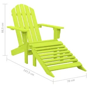 Berkfield Garden Adirondack Chair with Ottoman Solid Fir Wood Green