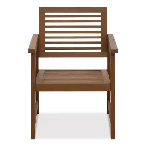 Furinno Tioman Hardwood Outdoor Armchair without Cushion, Set of Two, Natural