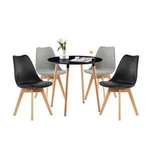 Dex 4 - Person Dining Set Black / Black/Grey