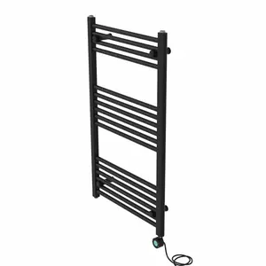 Graciela Straight Towel Rail Heated Towel Rails Black / 100cm H x 60cm W x 3cm D