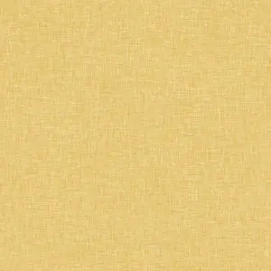 Arthouse Linen Texture Mustard Yellow Wallpaper