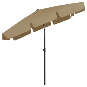 Berkfield Beach Umbrella Taupe 200x125 cm