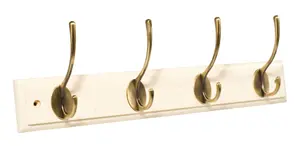 White Brass effect Hook rail (H)15mm