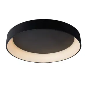 Lucide Talowe Led Modern Flush Ceiling Light 80cm - LED Dim. - 1x80W 3000K - Black