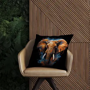 Splashart Elephant Blue Outdoor Cushion 45cm x 45cm