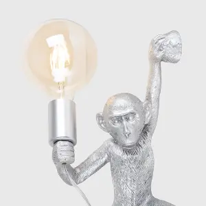 ValueLights George Monkey Silver Indoor Wall Light