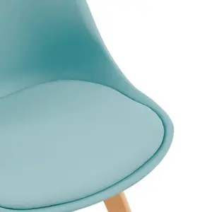 Nero Upholstered Dining Chair (Set of 2) Light Blue / Oak